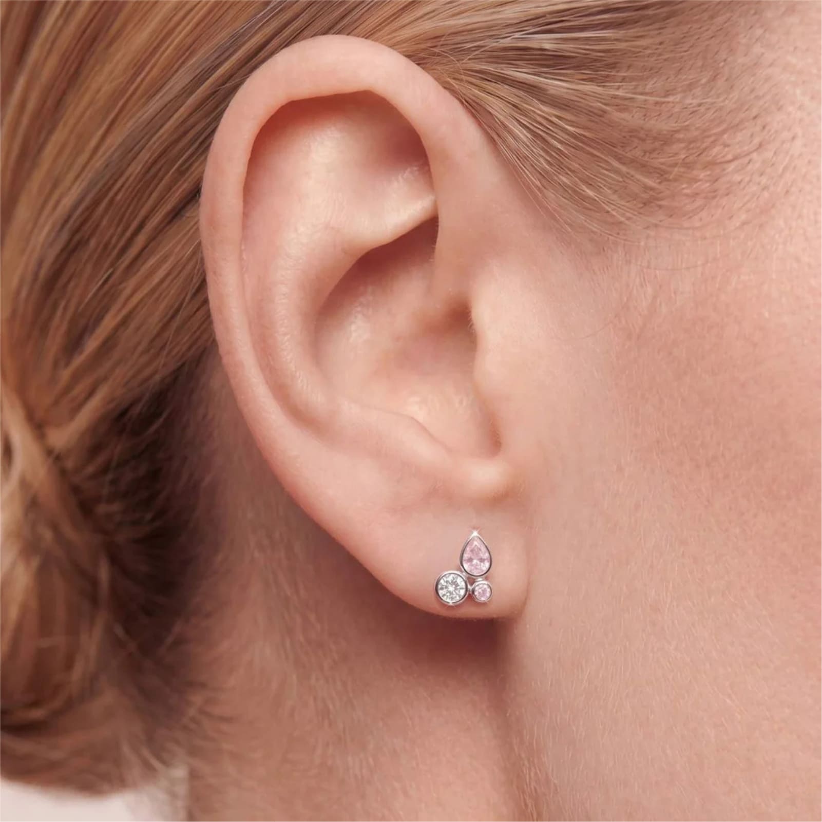 Orecchino Amabile Droplets in argento e zirconi bianchi MISURA UNICA