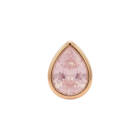 Orecchino Amabile Drop Rosa in argento dorato e zircone rosa MISURA UNICA