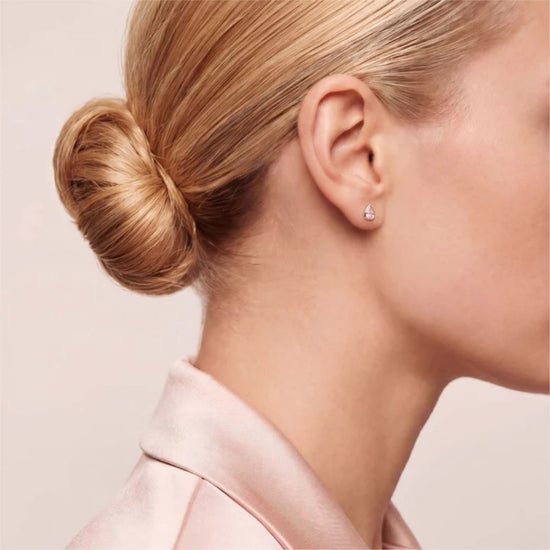 Orecchino Amabile Drop Rosa in argento dorato e zircone rosa MISURA UNICA