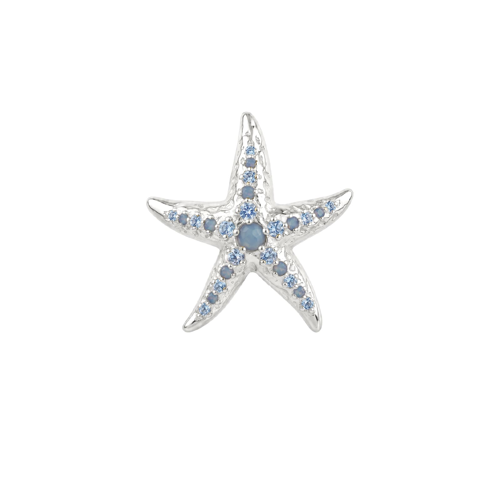 Orecchino lobo Amabile Starfish argento zirconi azzurri
