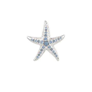 Orecchino lobo Amabile Starfish argento zirconi azzurri MISURA UNICA