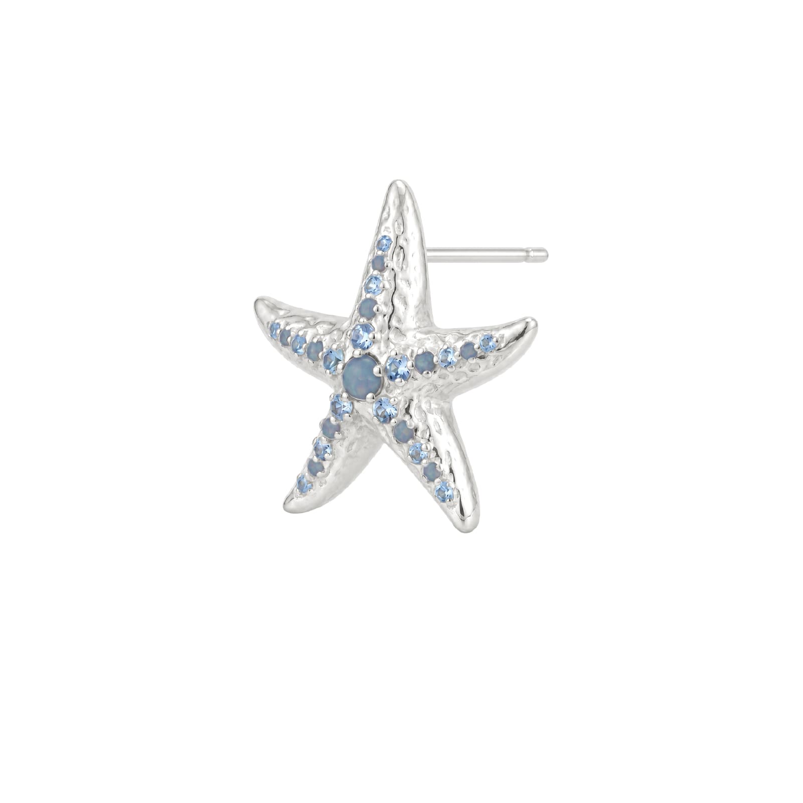 Orecchino lobo Amabile Starfish argento zirconi azzurri MISURA UNICA