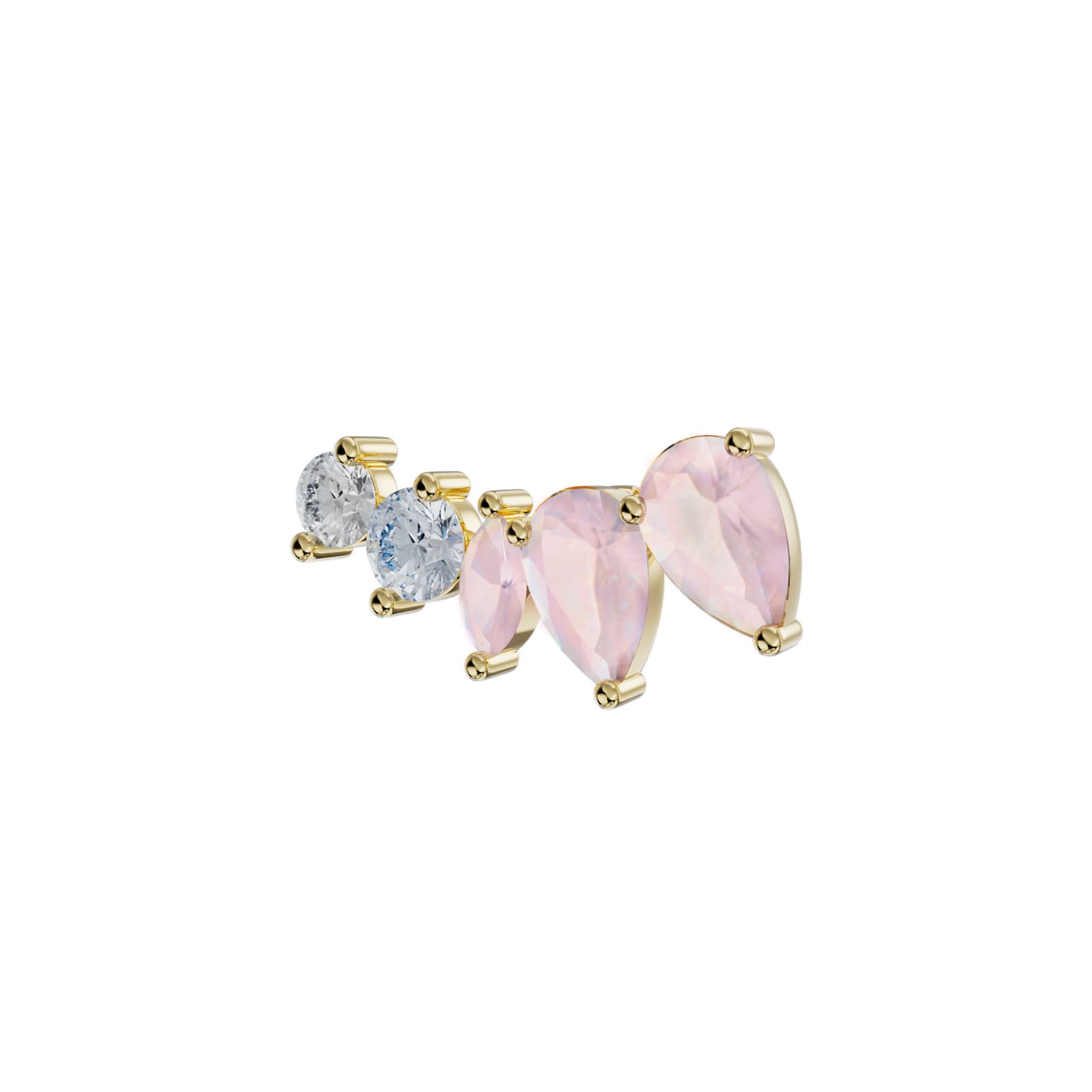 Orecchino Amabile Floral in argento dorato con zirconi MISURA UNICA