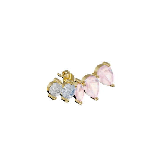 Orecchino Amabile Floral in argento dorato con zirconi MISURA UNICA