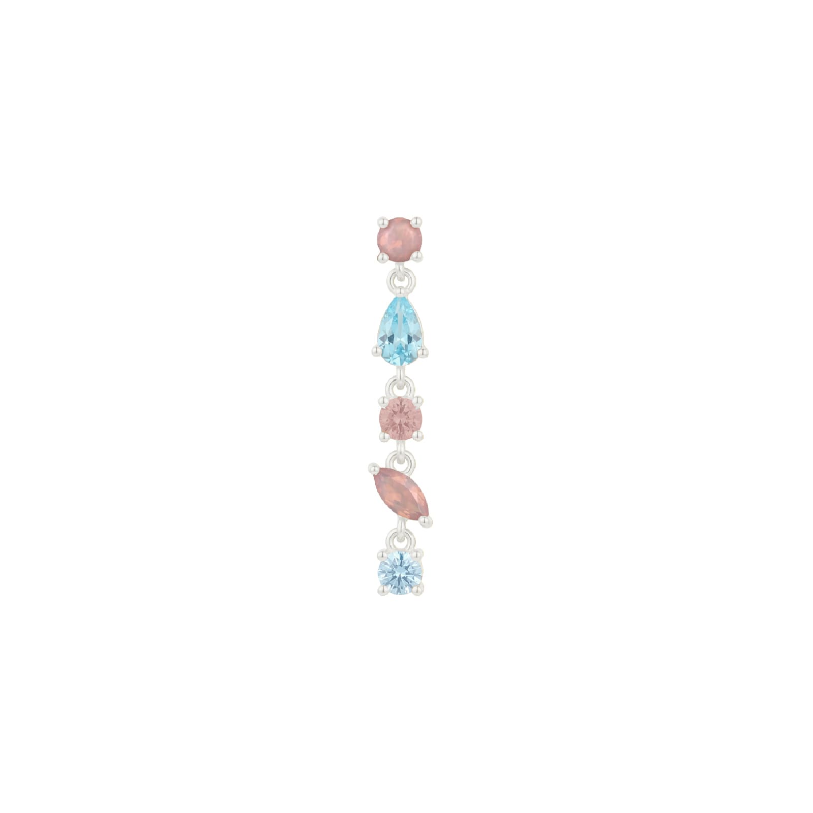 Orecchino Amabile Pink Lagoon destro argento e zirconi