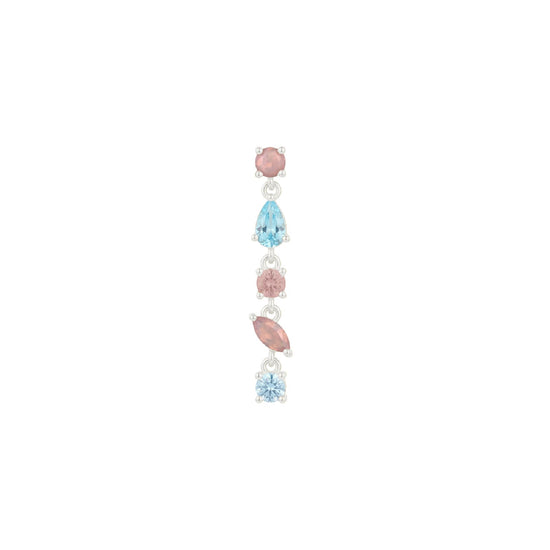 Orecchino Amabile Pink Lagoon destro argento e zirconi MISURA UNICA