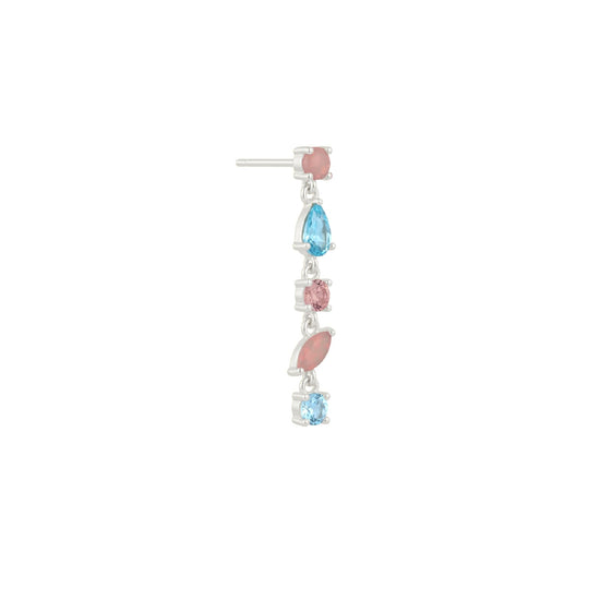 Orecchino Amabile Pink Lagoon destro argento e zirconi MISURA UNICA