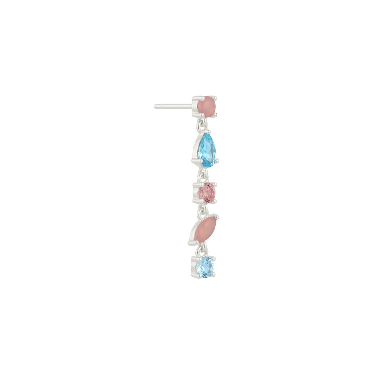 Orecchino Amabile Pink Lagoon destro argento e zirconi MISURA UNICA