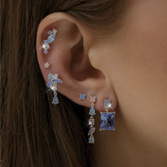 Orecchino Amabile Pink Lagoon destro argento e zirconi MISURA UNICA
