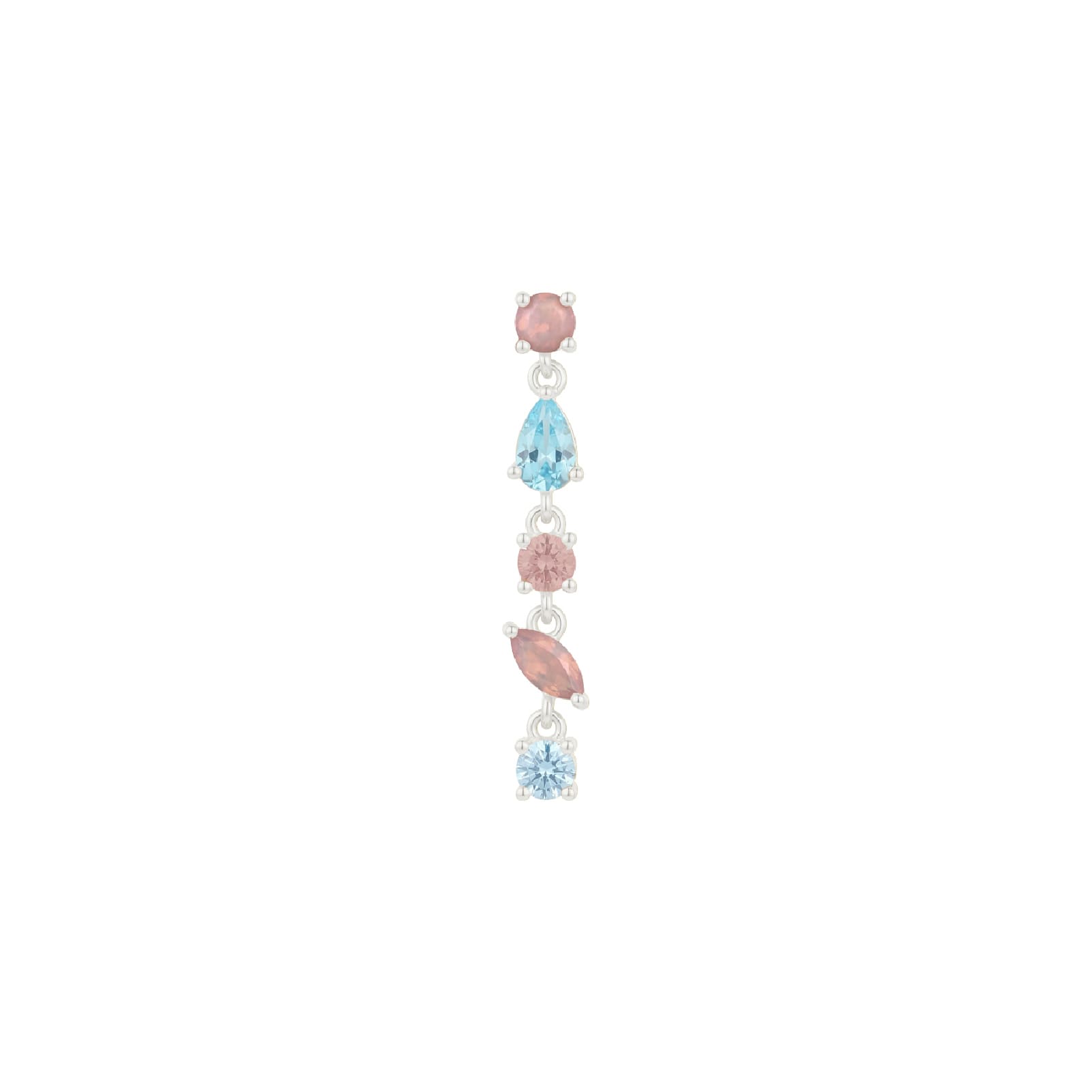 Orecchino Amabile Pink Lagoon sinistro argento e zirconi