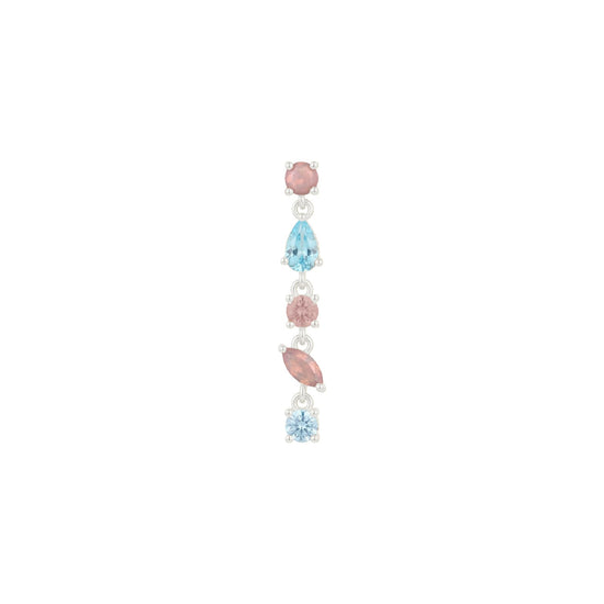 Orecchino Amabile Pink Lagoon sinistro argento e zirconi MISURA UNICA
