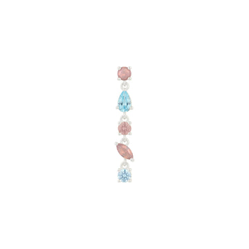Orecchino Amabile Pink Lagoon sinistro argento e zirconi MISURA UNICA