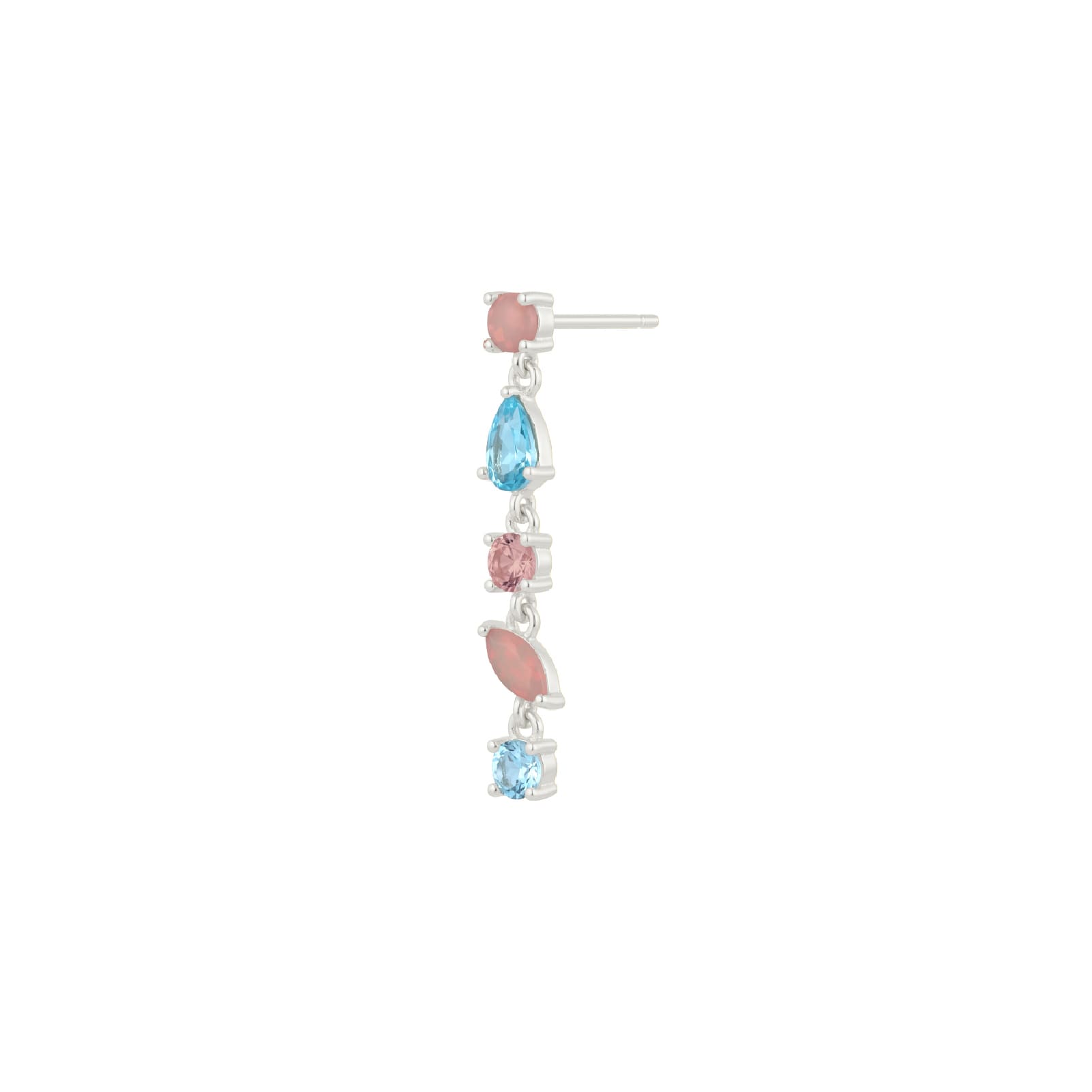 Orecchino Amabile Pink Lagoon sinistro argento e zirconi MISURA UNICA