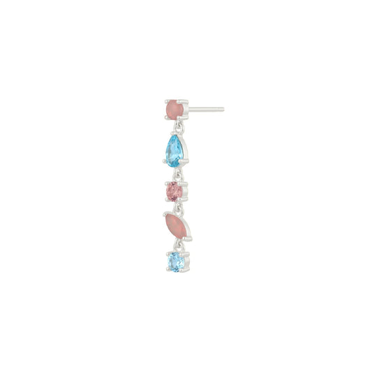 Orecchino Amabile Pink Lagoon sinistro argento e zirconi MISURA UNICA