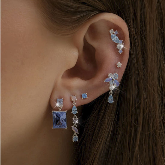 Orecchino Amabile Pink Lagoon sinistro argento e zirconi MISURA UNICA