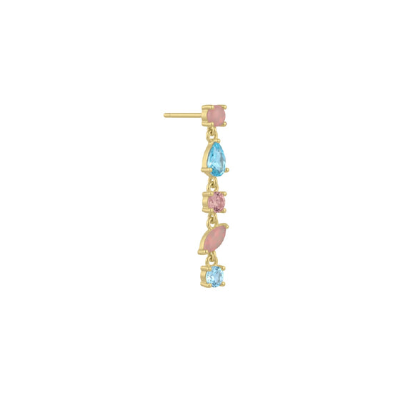Orecchino Amabile Pink Lagoon destro oro e zirconi MISURA UNICA