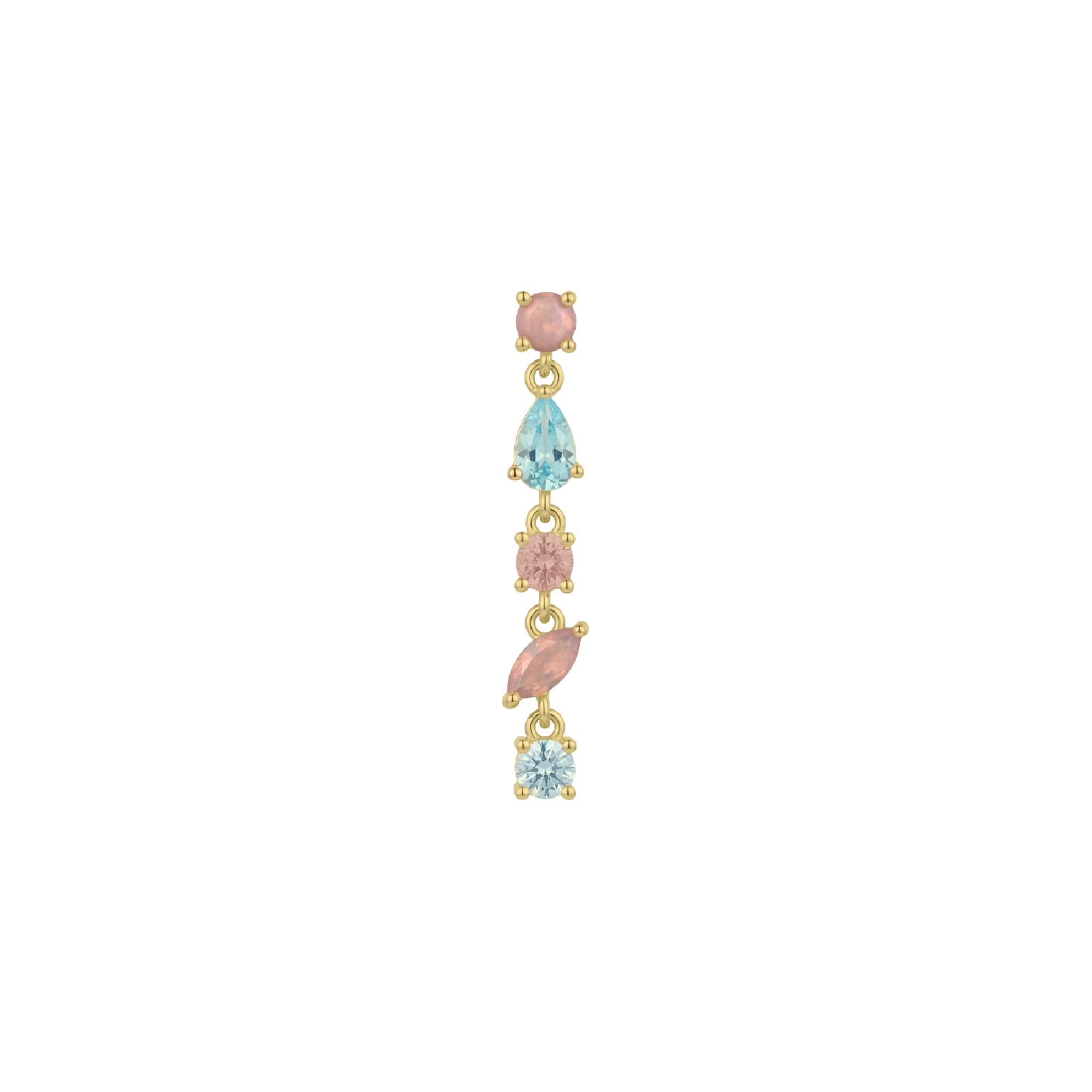 Orecchino Amabile Pink Lagoon sinistro oro e zirconi