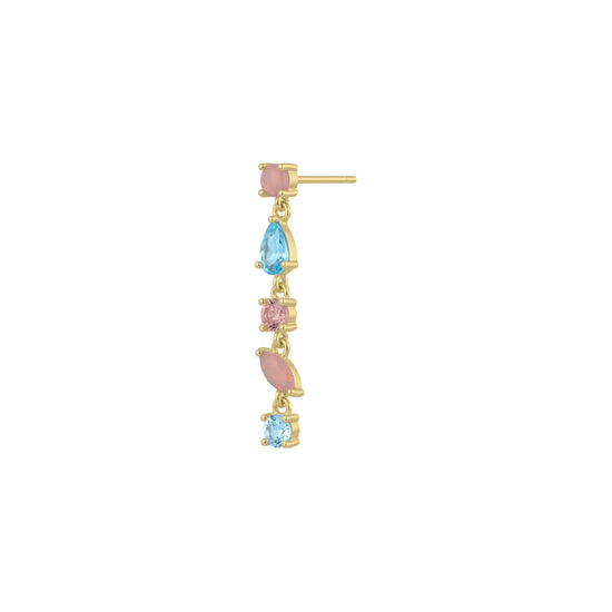 Orecchino Amabile Pink Lagoon sinistro oro e zirconi MISURA UNICA