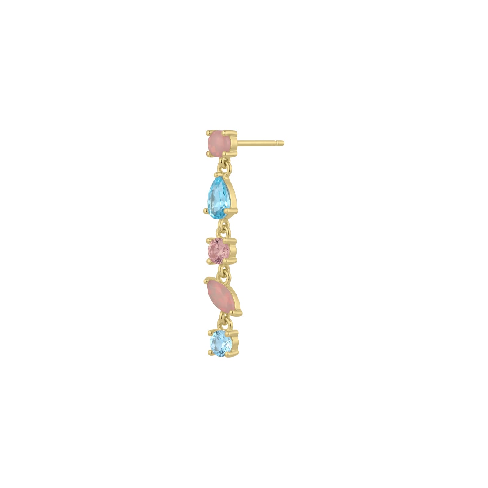 Orecchino Amabile Pink Lagoon sinistro oro e zirconi MISURA UNICA