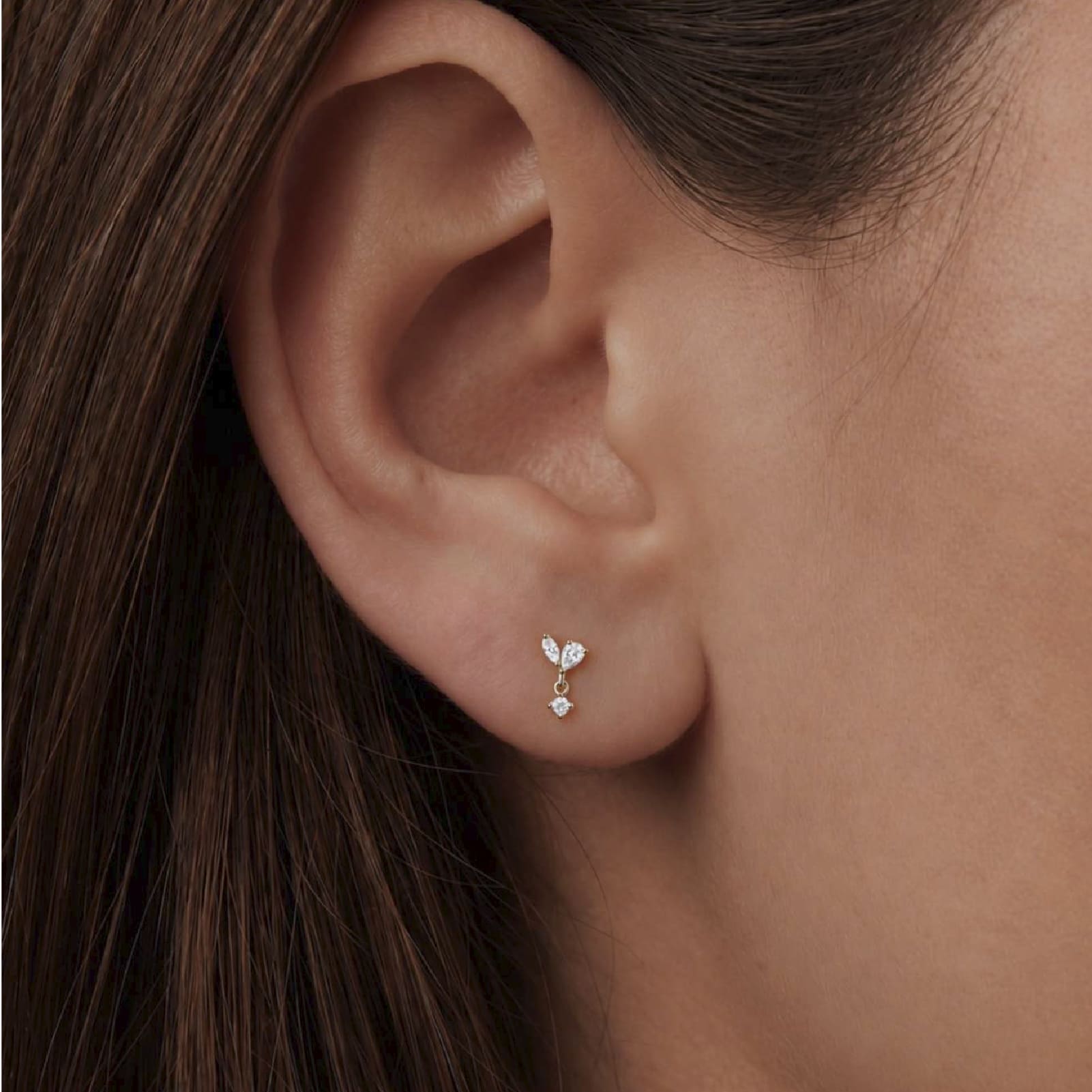 Orecchino destro Amabile Mini Lux argento e zirconi bianchi MISURA UNICA