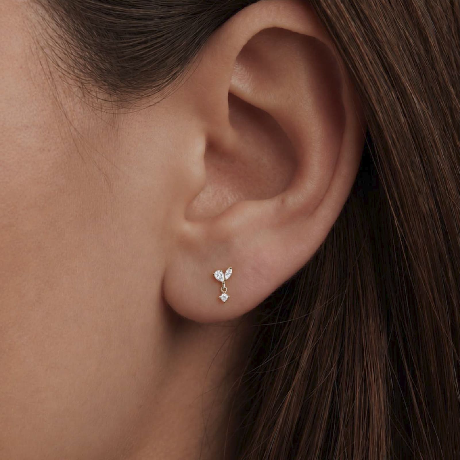 Orecchino sinistro Amabile Mini Lux argento zirconi bianchi MISURA UNICA
