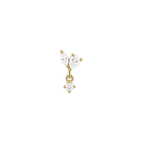 Orecchino destro Amabile Mini Lux argento dorato e zirconi MISURA UNICA