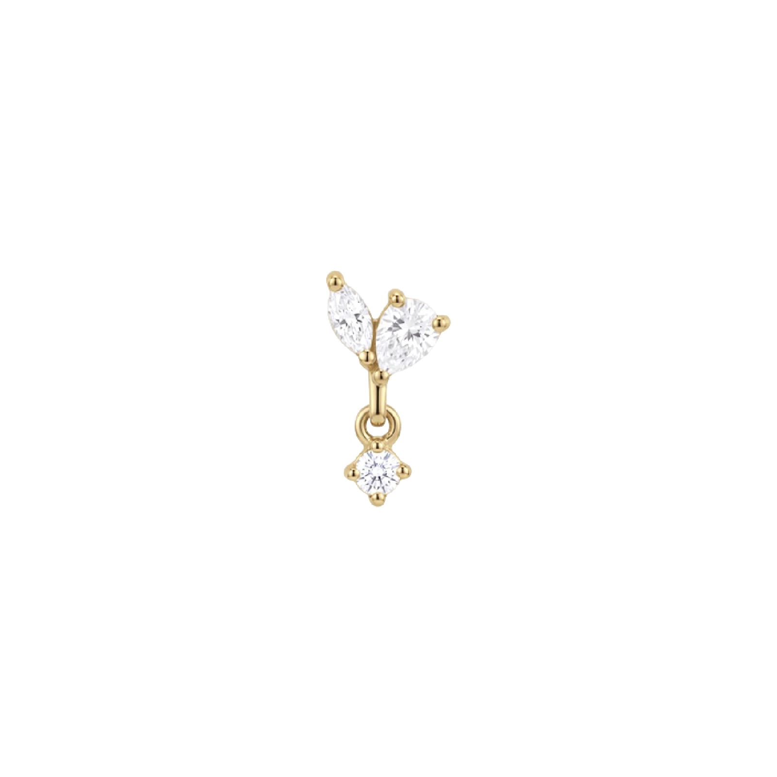 Orecchino destro Amabile Mini Lux argento dorato e zirconi MISURA UNICA