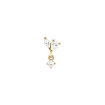 Orecchino destro Amabile Mini Lux argento dorato e zirconi MISURA UNICA