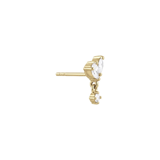 Orecchino destro Amabile Mini Lux argento dorato e zirconi MISURA UNICA