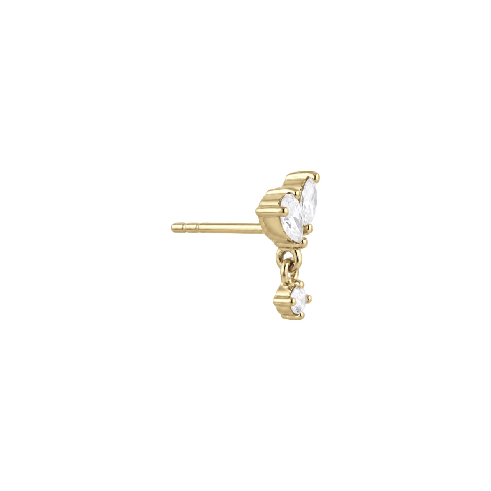 Orecchino destro Amabile Mini Lux argento dorato e zirconi MISURA UNICA