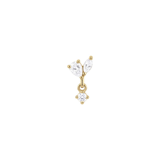 Orecchino sinistro Amabile Mini Lux argento dorato zirconi MISURA UNICA