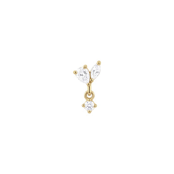 Orecchino sinistro Amabile Mini Lux argento dorato zirconi MISURA UNICA