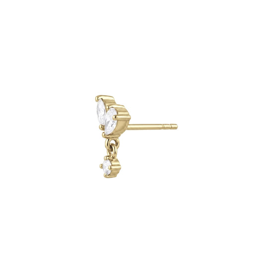 Orecchino sinistro Amabile Mini Lux argento dorato zirconi MISURA UNICA