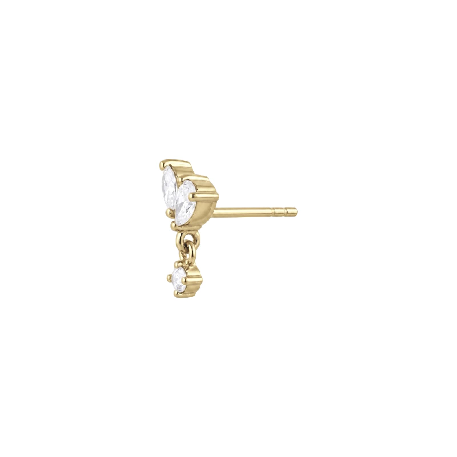 Orecchino sinistro Amabile Mini Lux argento dorato zirconi MISURA UNICA