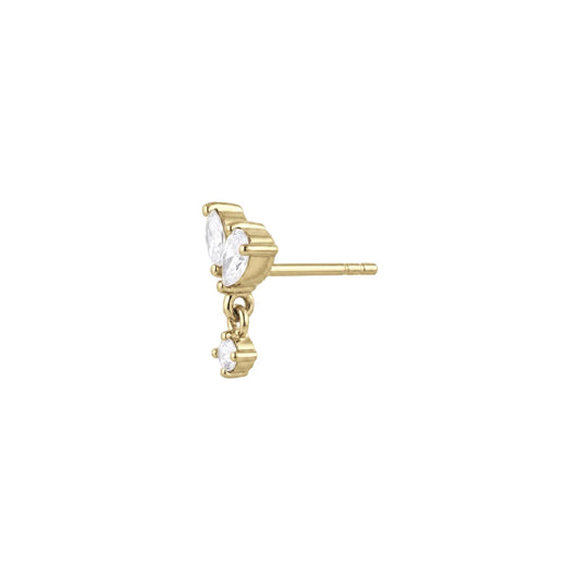 Orecchino sinistro Amabile Mini Lux argento dorato zirconi MISURA UNICA