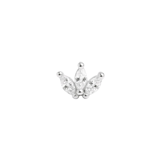 Orecchino Amabile Mini Petals in argento e zirconi bianchi MISURA UNICA