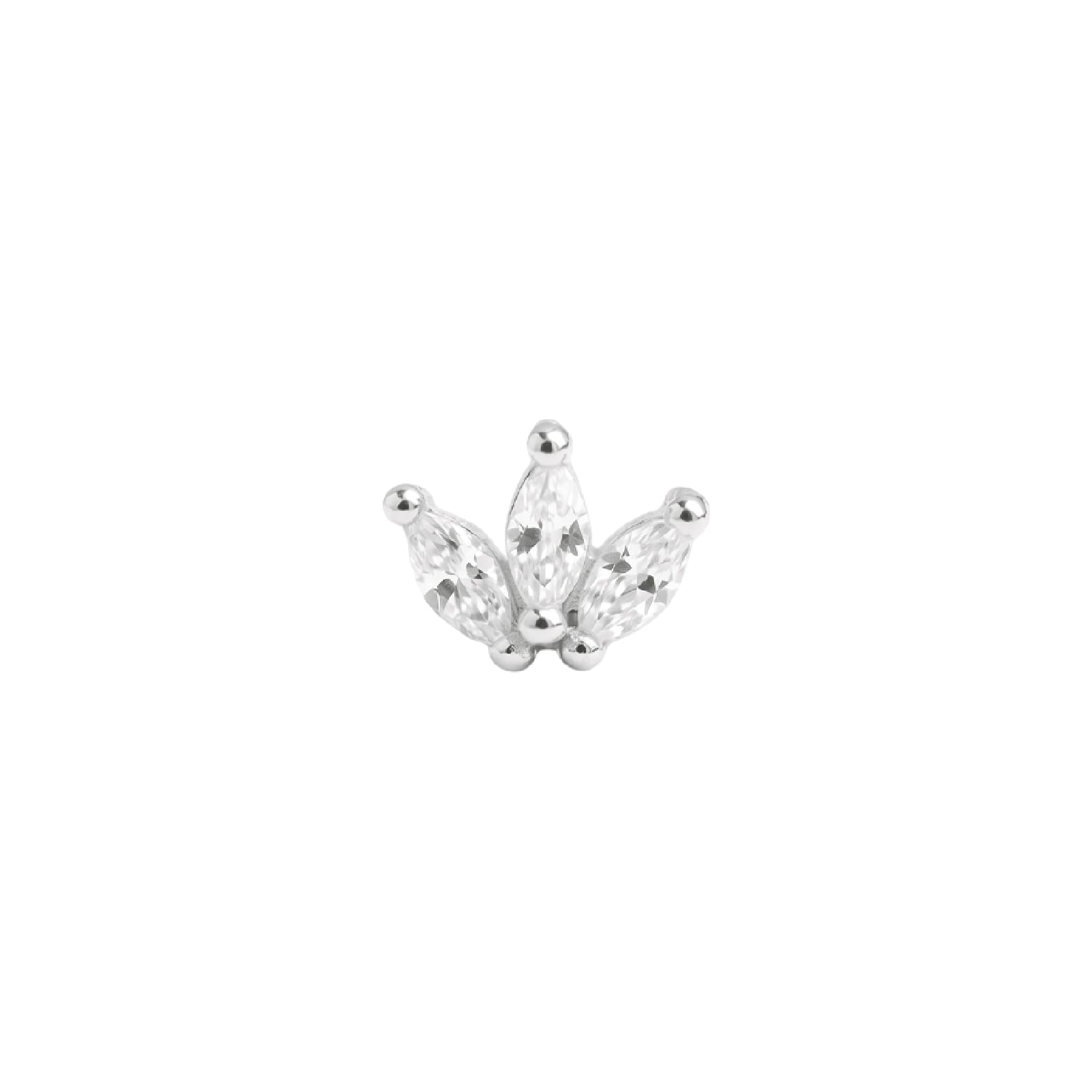 Orecchino Amabile Mini Petals in argento e zirconi bianchi MISURA UNICA