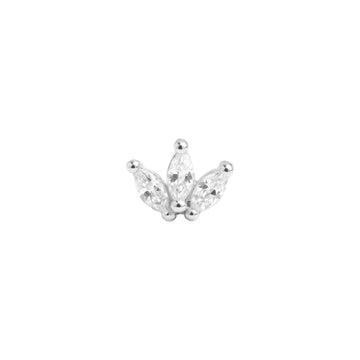 Orecchino Amabile Mini Petals in argento e zirconi bianchi MISURA UNICA