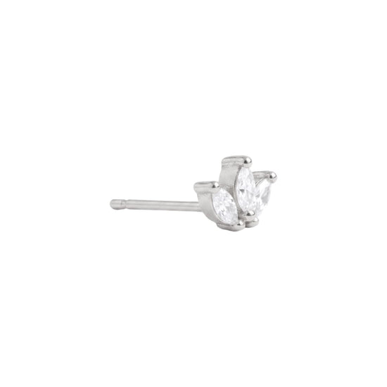 Orecchino Amabile Mini Petals in argento e zirconi bianchi MISURA UNICA