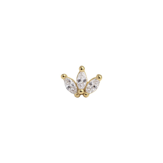 Orecchino Amabile Mini Petals in argento dorato e zirconi MISURA UNICA