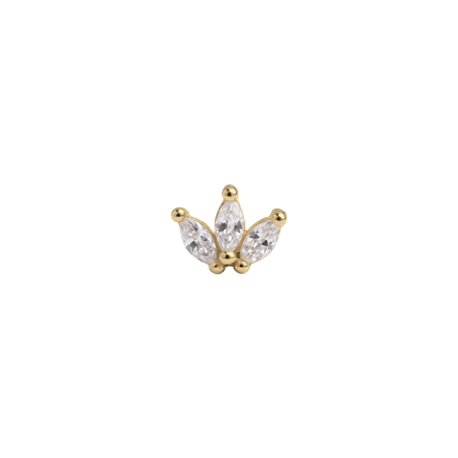 Orecchino Amabile Mini Petals in argento dorato e zirconi MISURA UNICA