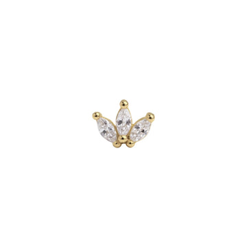 Orecchino Amabile Mini Petals in argento dorato e zirconi MISURA UNICA