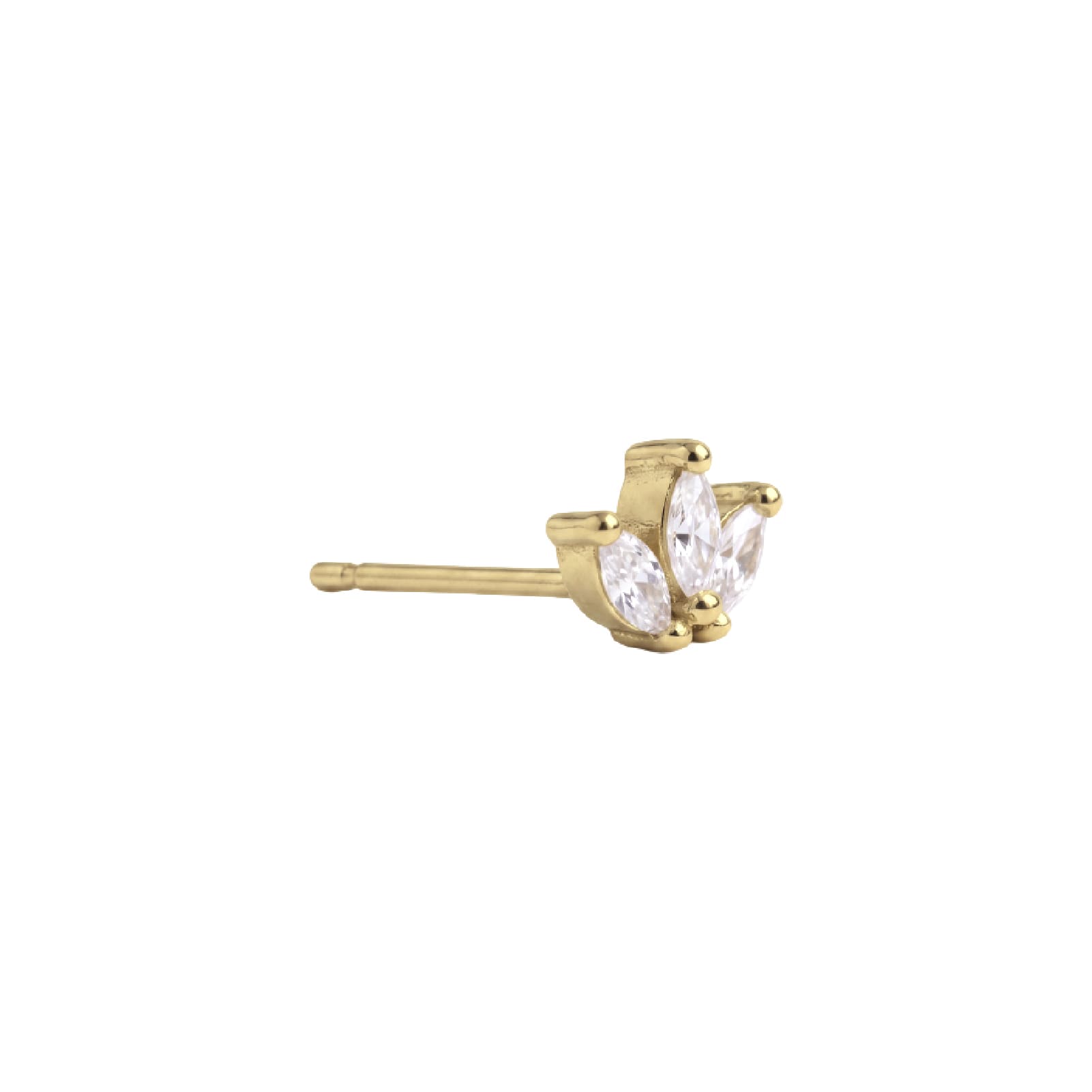 Orecchino Amabile Mini Petals in argento dorato e zirconi MISURA UNICA