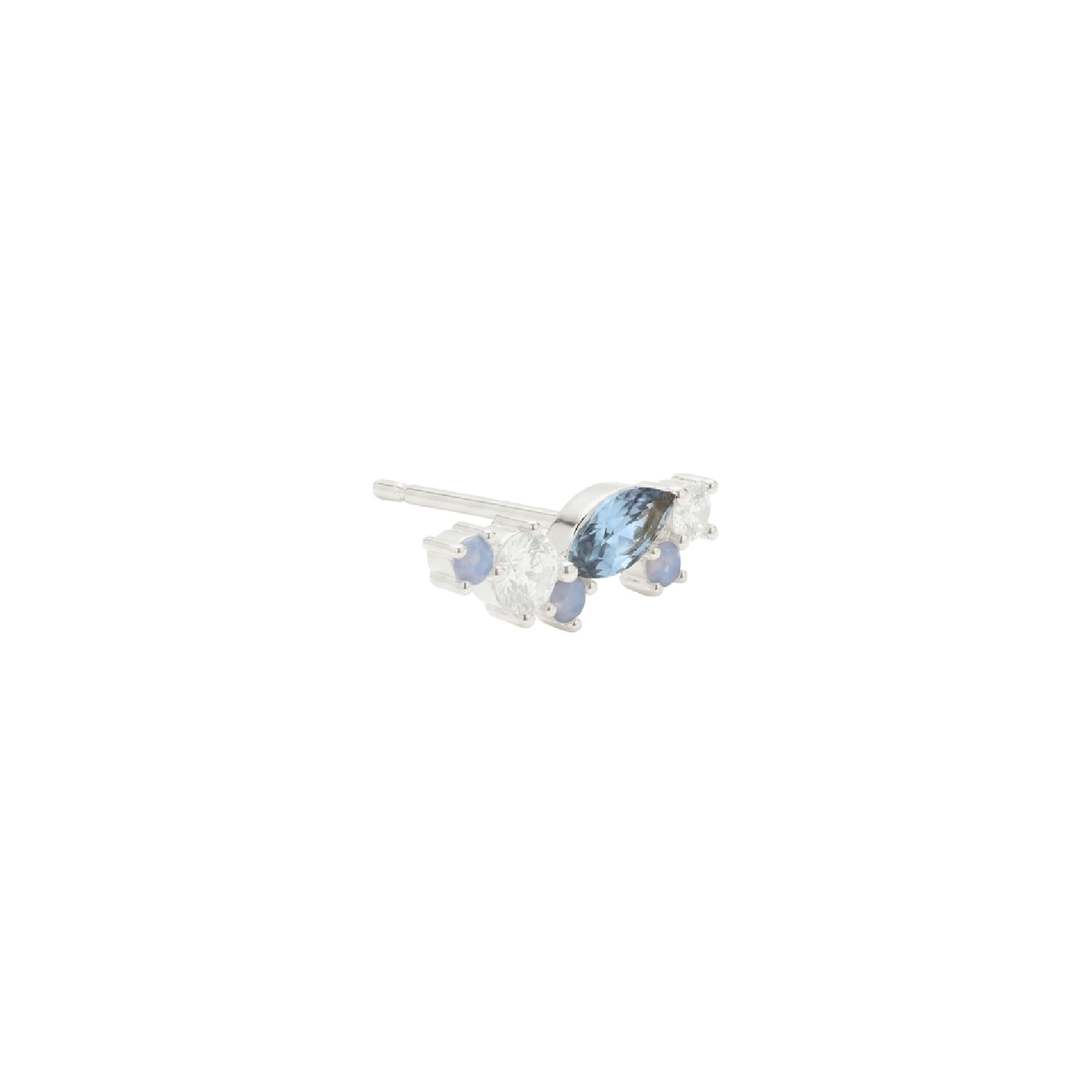 Orecchino Amabile Aquamarine destro argento e zirconi blu MISURA UNICA