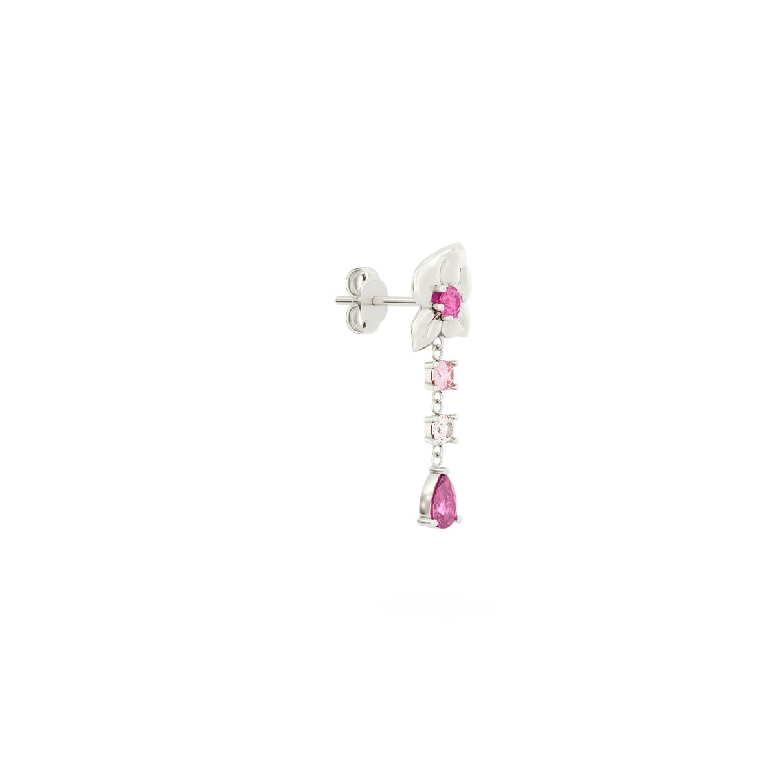 Orecchino Amabile Rosie in argento destro con rosa e zirconi MISURA UNICA