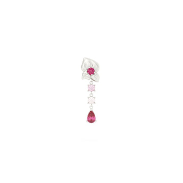 Orecchino Amabile Rosie in argento sinistro con rosa e zirconi MISURA UNICA