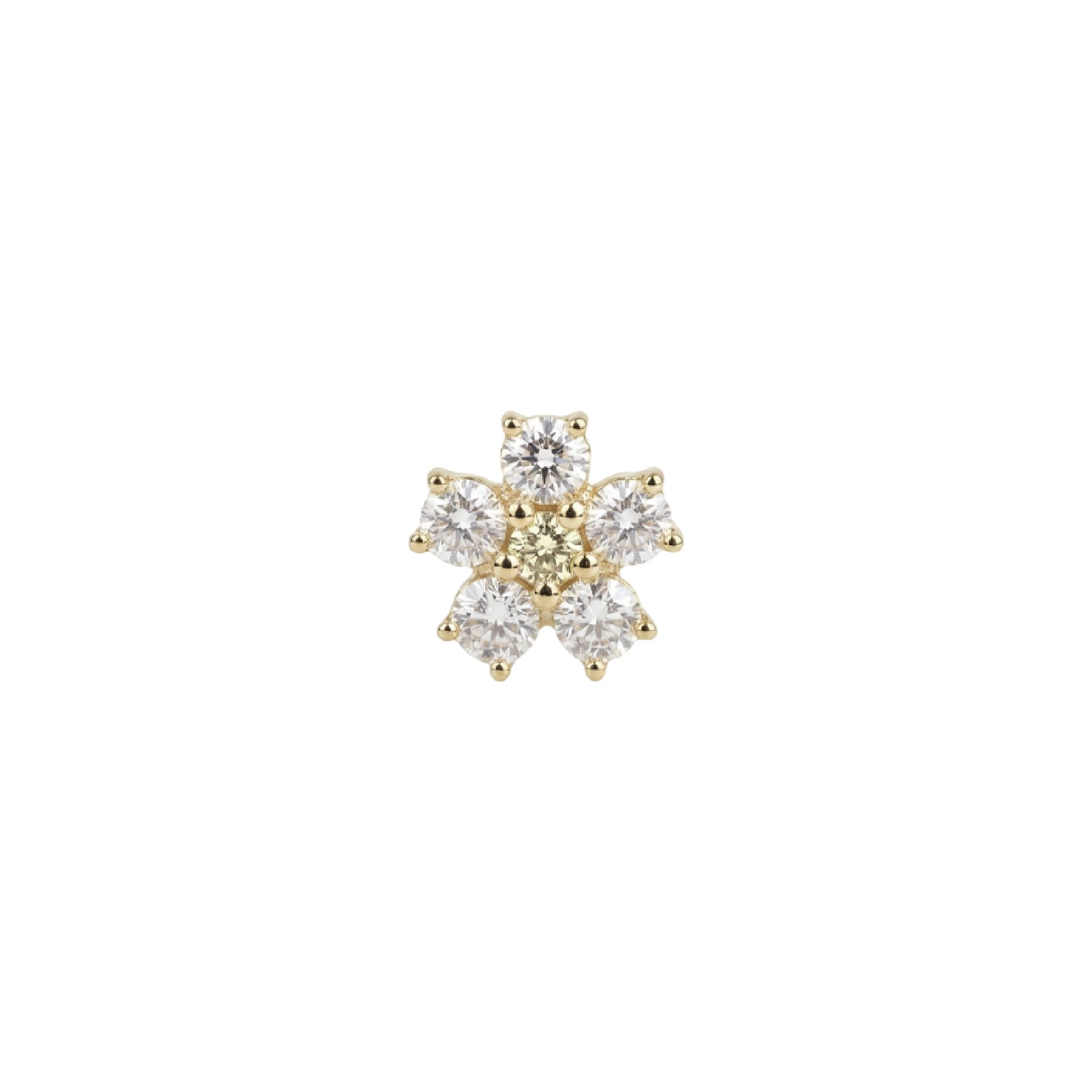 Orecchino Amabile Tiny Flower in argento dorato e zirconi MISURA UNICA