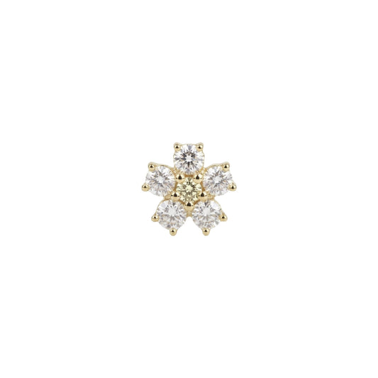 Orecchino Amabile Tiny Flower in argento dorato e zirconi MISURA UNICA