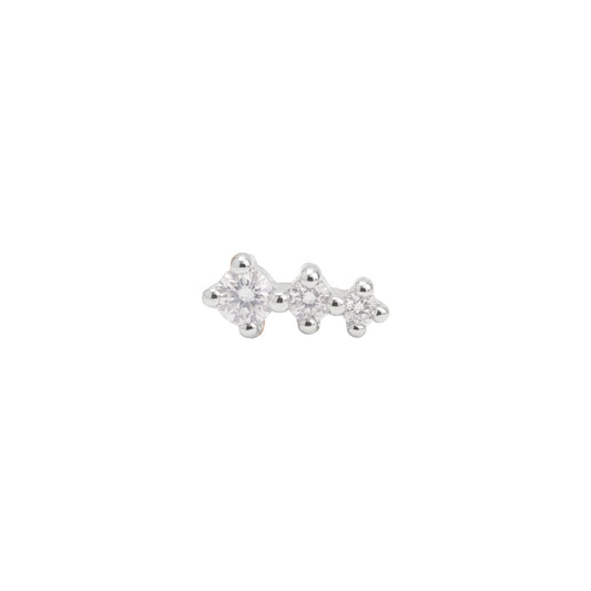 Orecchino Amabile Trilogy Micro in argento e zirconi bianchi MISURA UNICA