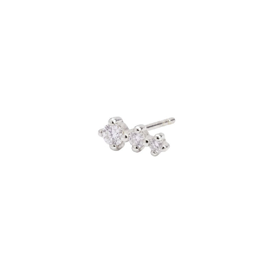 Orecchino Amabile Trilogy Micro in argento e zirconi bianchi MISURA UNICA